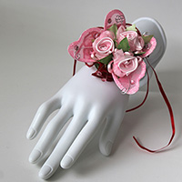 Triple Pink Rose and Butterfly Corsage Keepsake