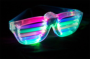 Rockstar Multicolor LED Slotted Glasses