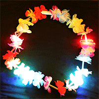 Rainbow Flower LED Leis