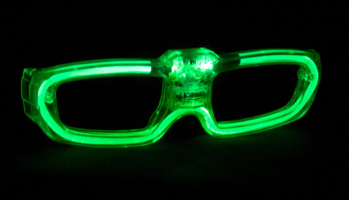 Green Sound Reactive Glasses